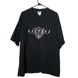 VINTAGE 90s RAIDERS Lee Sport NFL‎ T-Shirt Black Single Stitch Tee Size XL